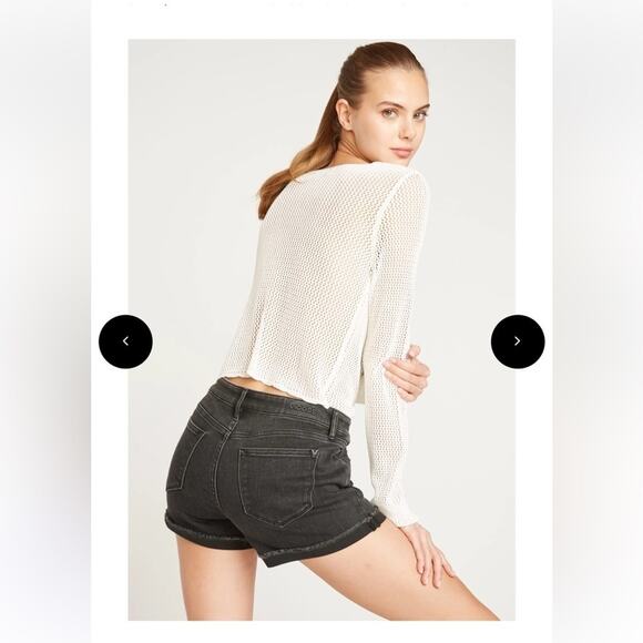 Vigoss Marley Cuff Shorts Distressed Size 31 Mid-Rise Black Short - Picture 2 of 9